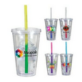 16 Oz. Victory Acrylic Tumbler w/ Mood Straw (Full Color Digital)